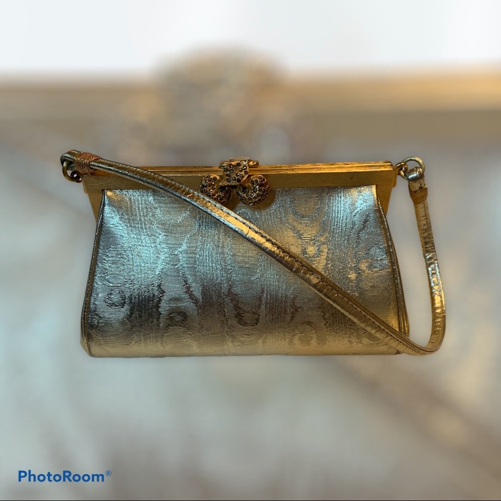 Gold evening bag